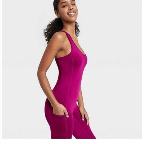 J. Dow Fitness/Target Raspberry Pink Bodysuit Jumpsuit - Picture 2 of 3